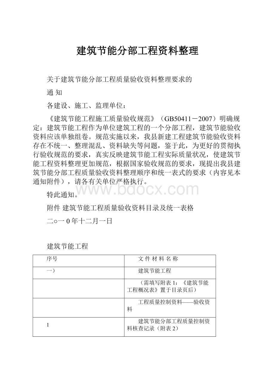 建筑节能分部工程资料整理.docx_第1页