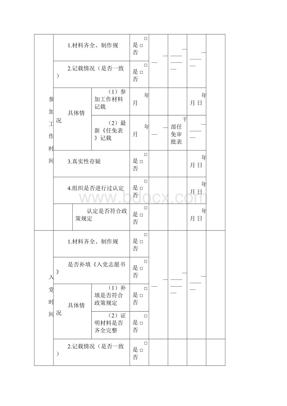 干部人事档案审核情况登记表格.docx_第2页