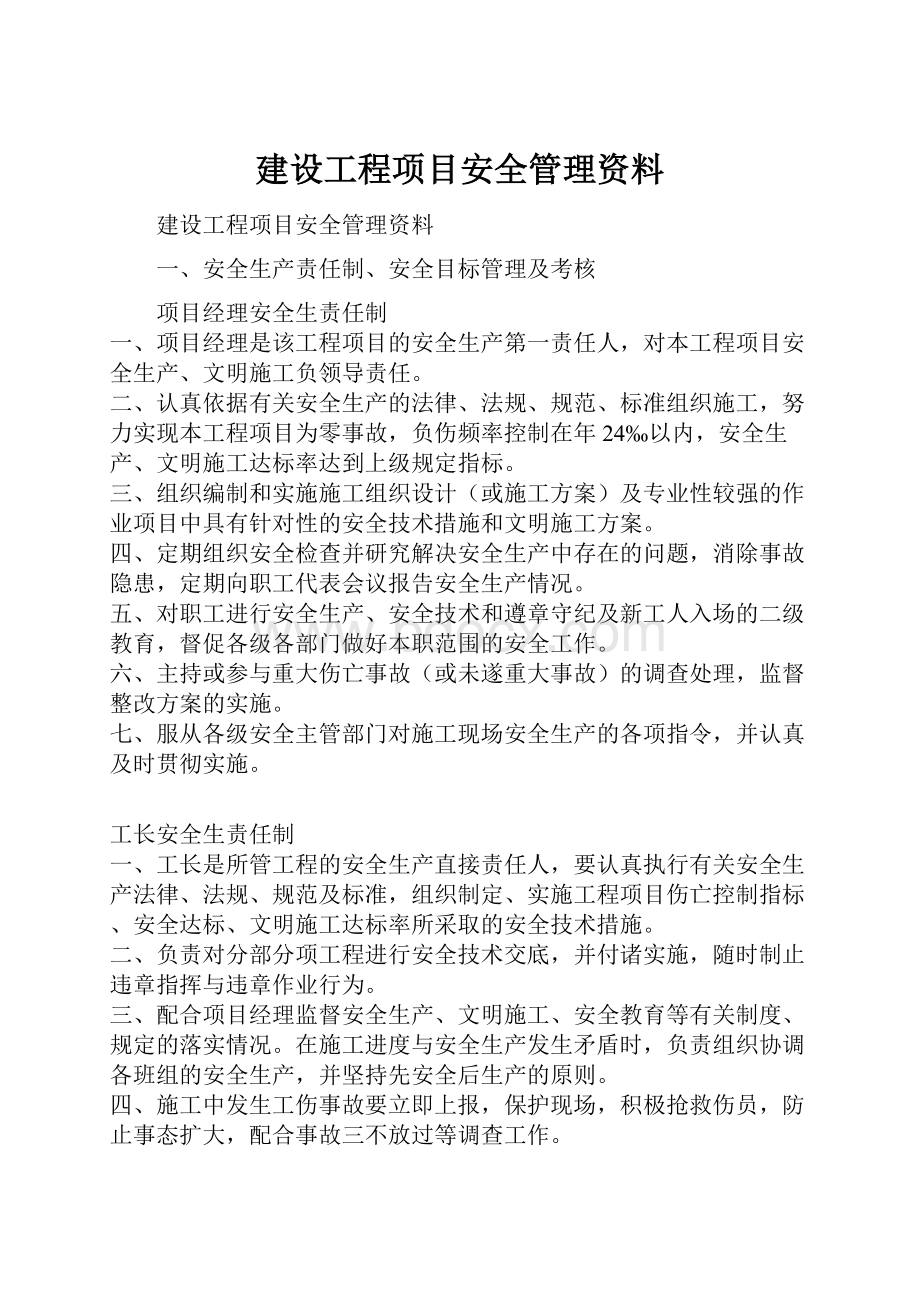 建设工程项目安全管理资料.docx