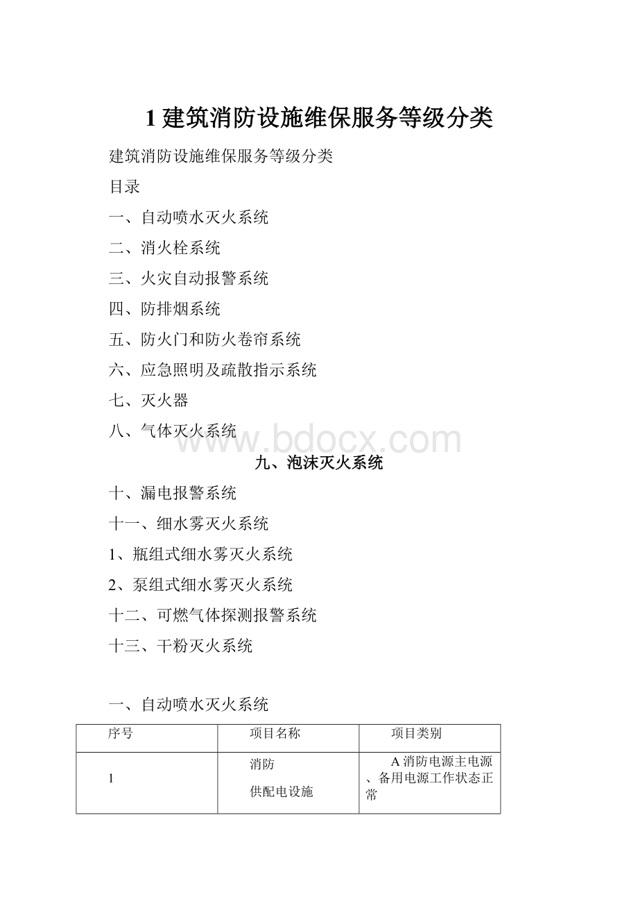 1建筑消防设施维保服务等级分类.docx_第1页