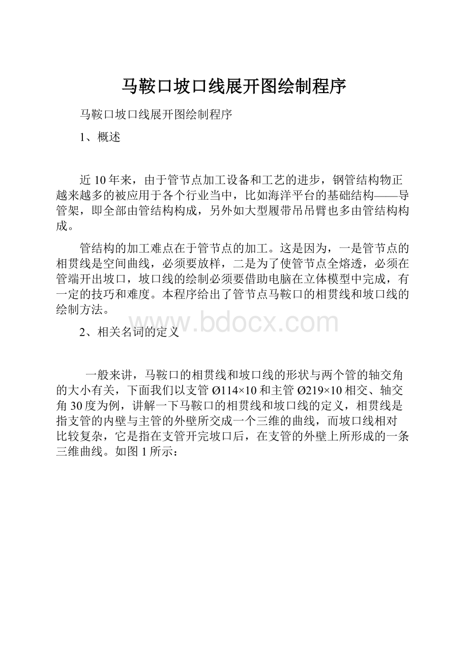 马鞍口坡口线展开图绘制程序.docx_第1页