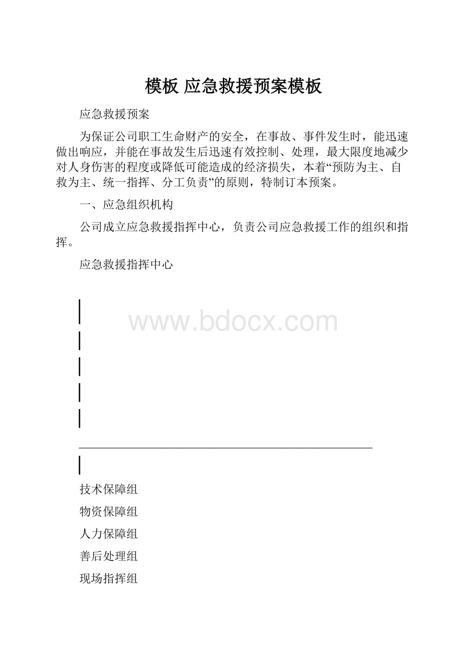 模板 应急救援预案模板.docx