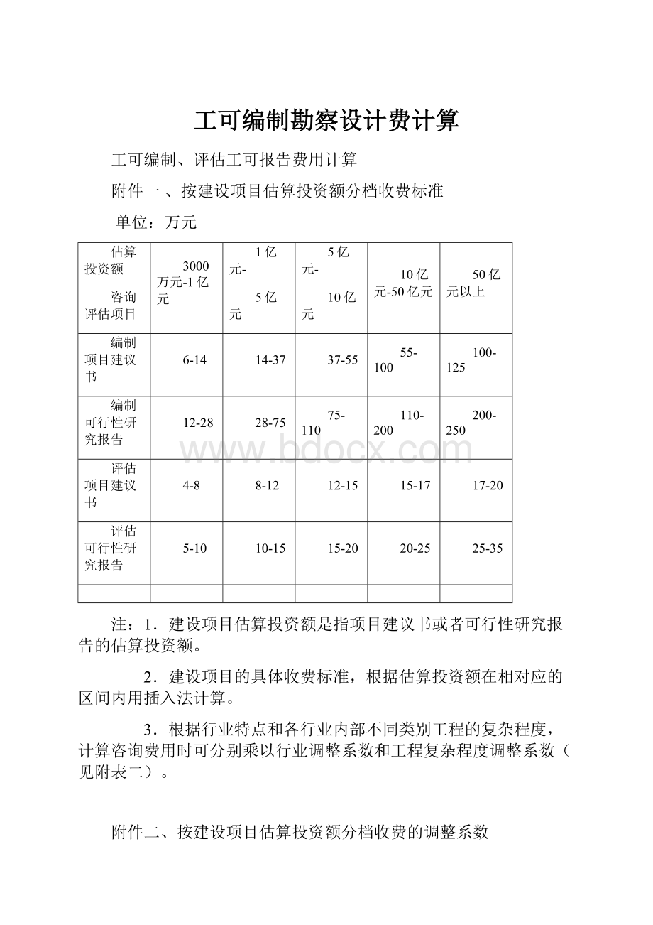 工可编制勘察设计费计算.docx