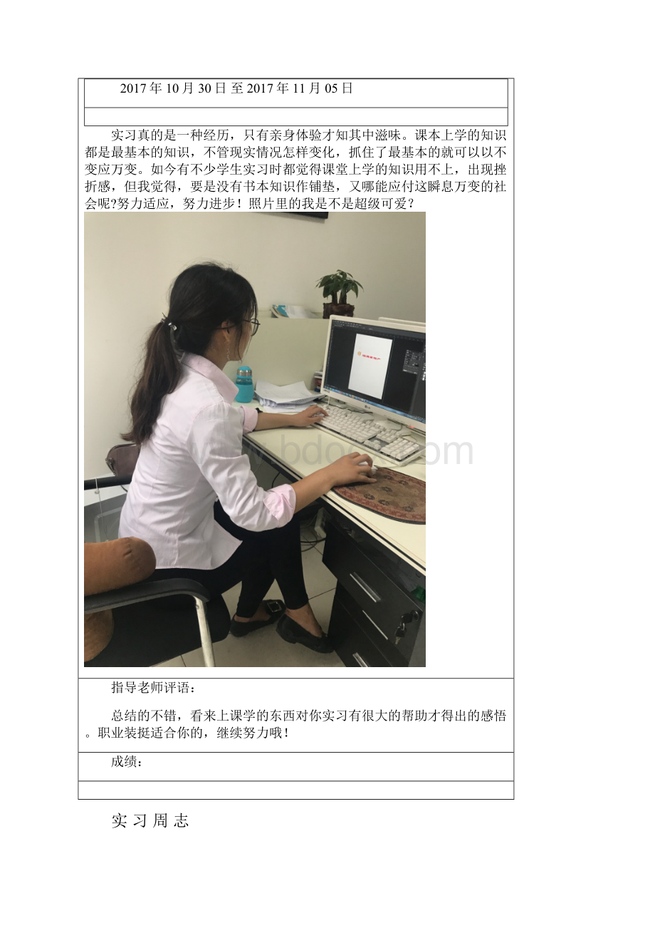 实习周志模板doc.docx_第2页