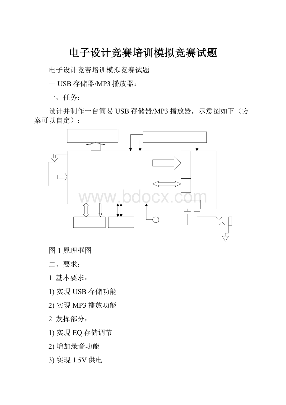 电子设计竞赛培训模拟竞赛试题.docx_第1页