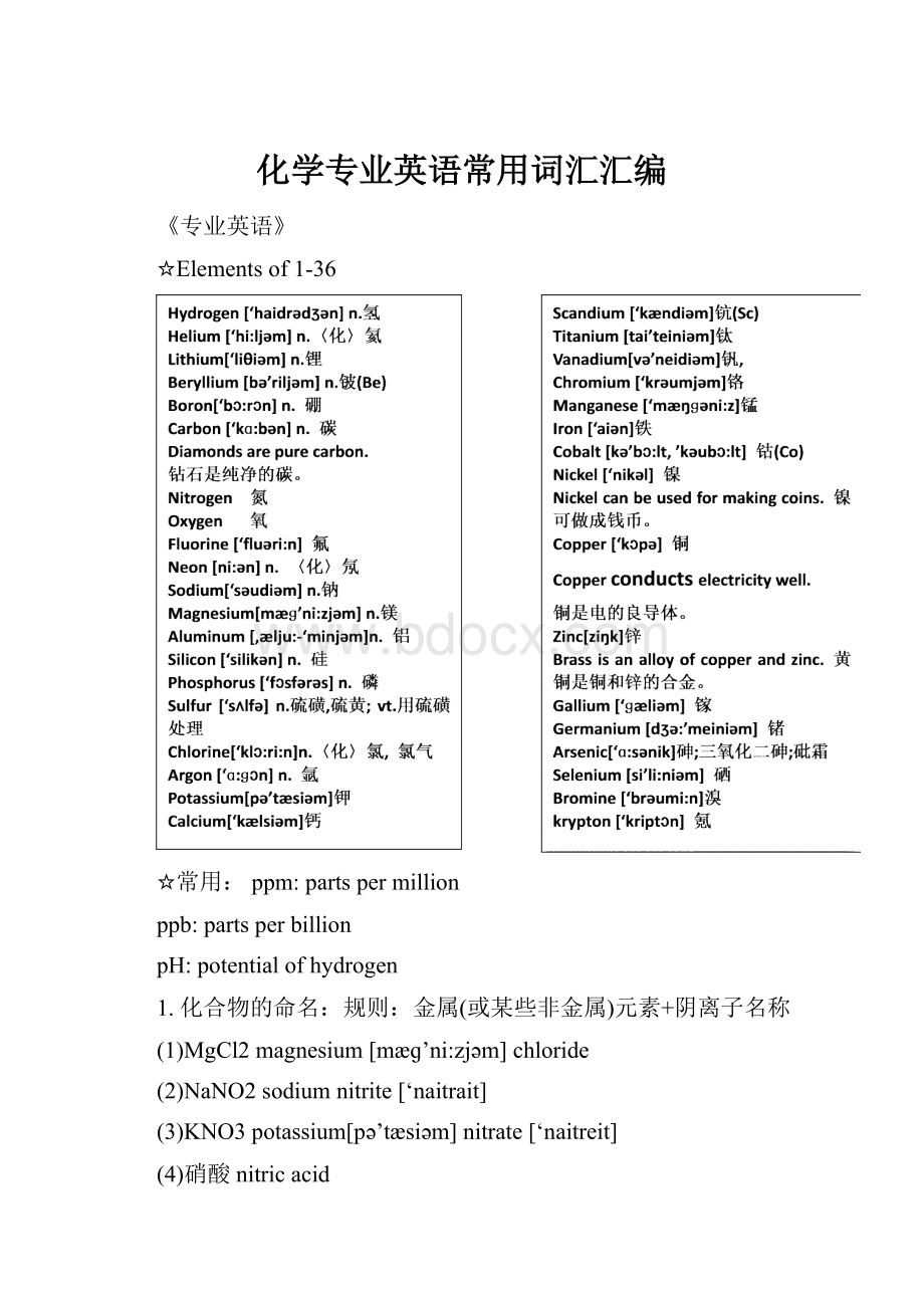 化学专业英语常用词汇汇编.docx_第1页