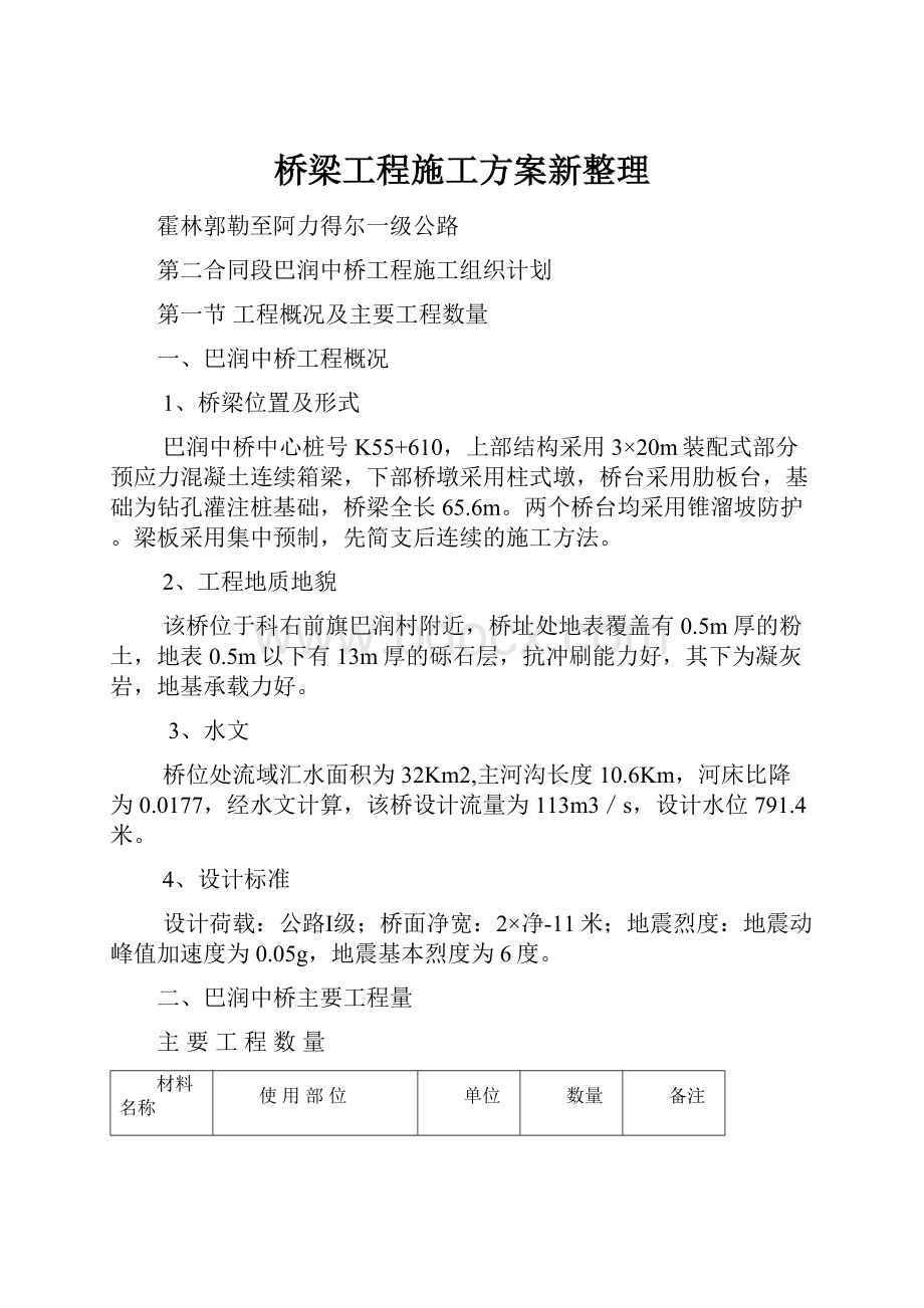 桥梁工程施工方案新整理.docx