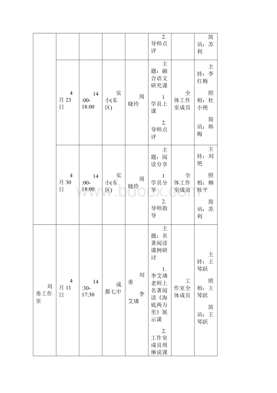 成都市双流区名教师名校长工作室研修活动安排.docx_第2页