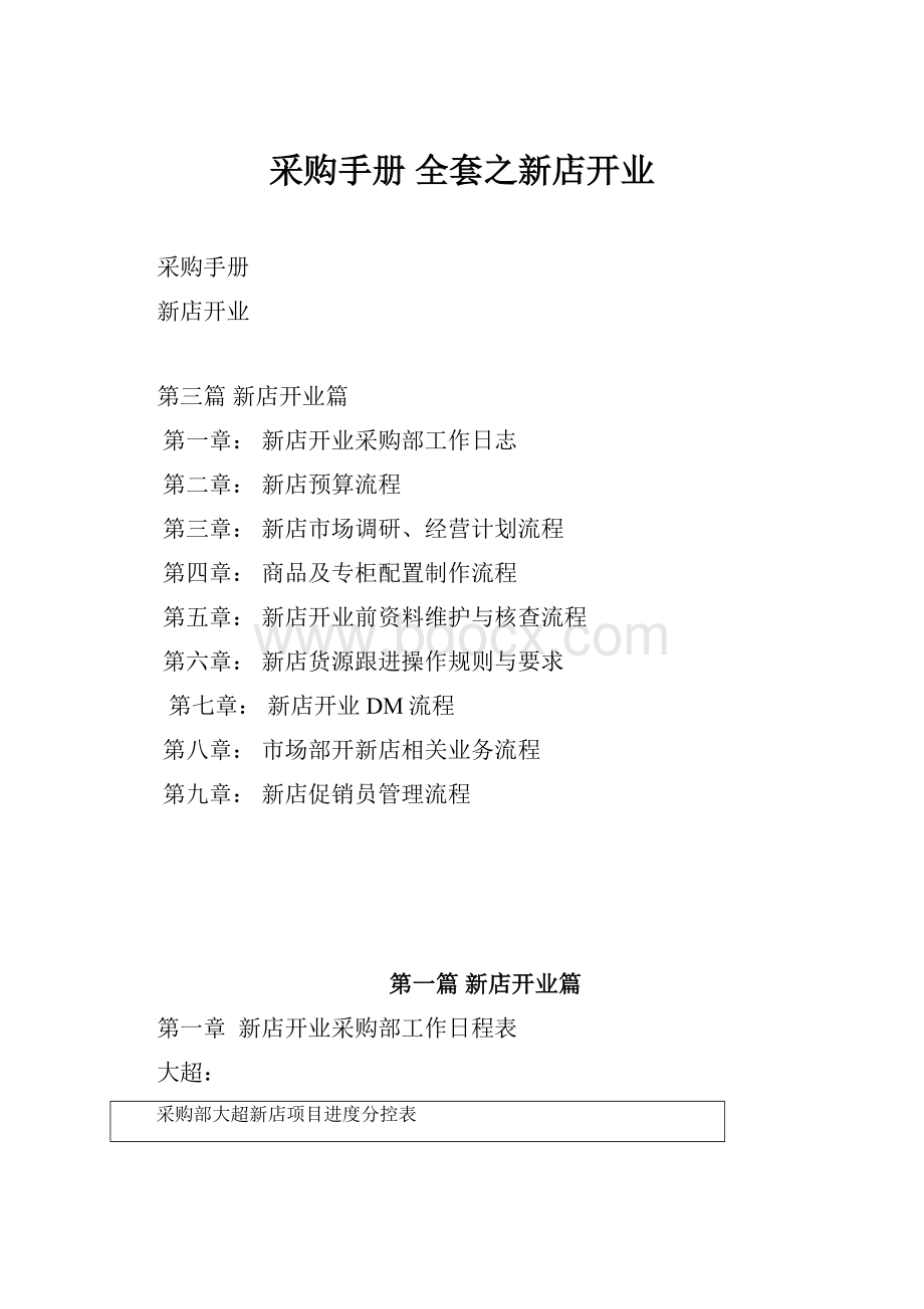 采购手册 全套之新店开业.docx_第1页