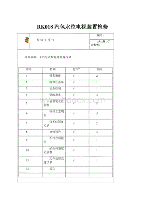 RK018 汽包水位电视装置检修.docx