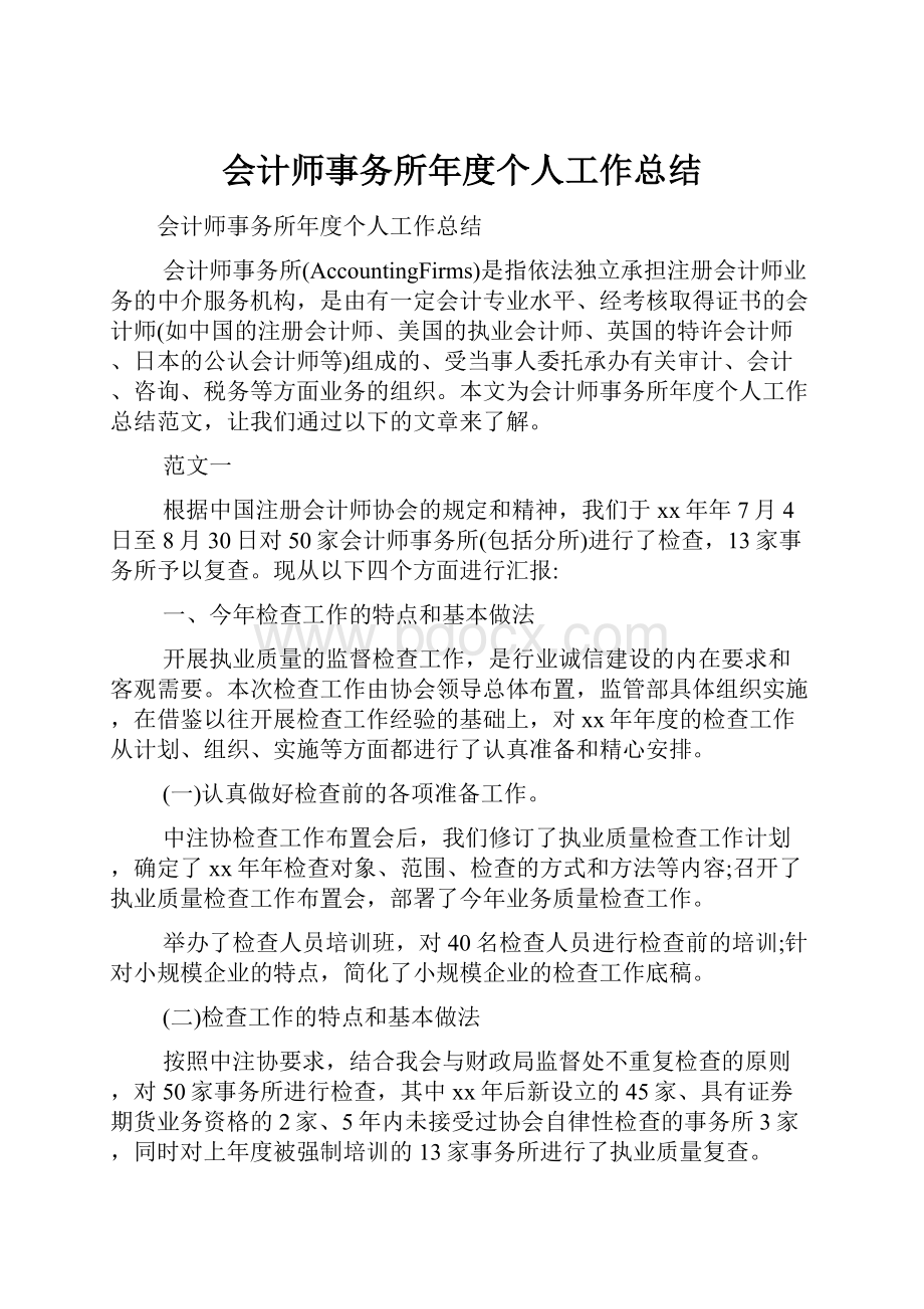 会计师事务所年度个人工作总结.docx_第1页