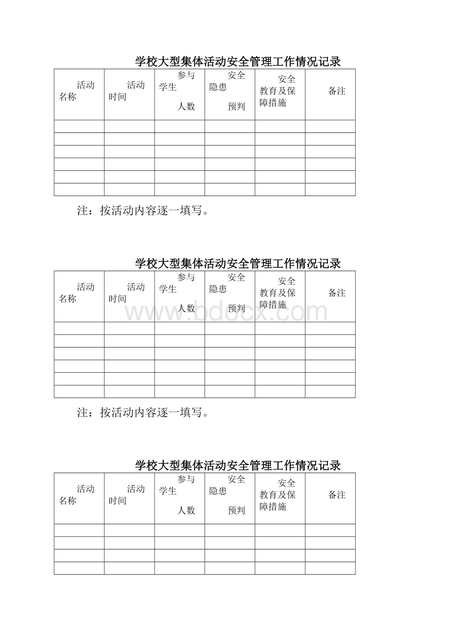 学校大型集体活动安全管理工作情况记录表.docx_第3页