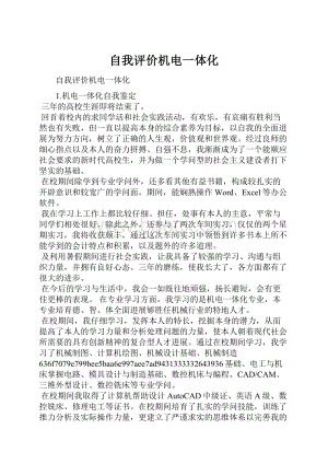 自我评价机电一体化.docx