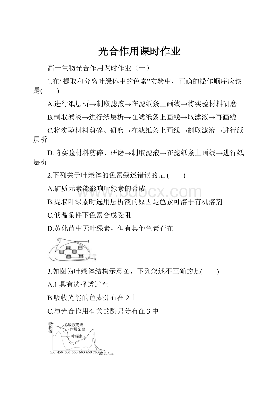 光合作用课时作业.docx