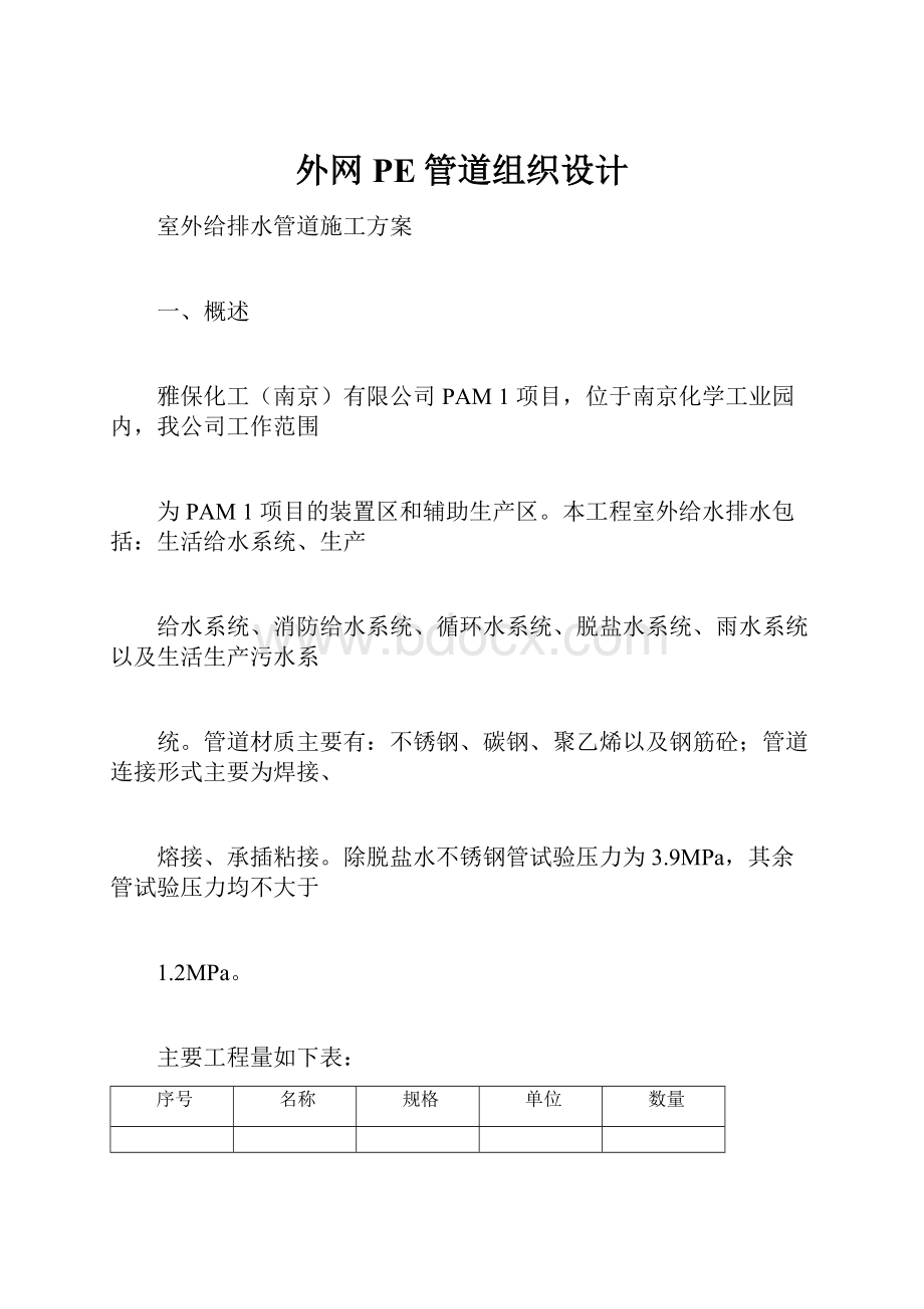 外网PE管道组织设计.docx_第1页