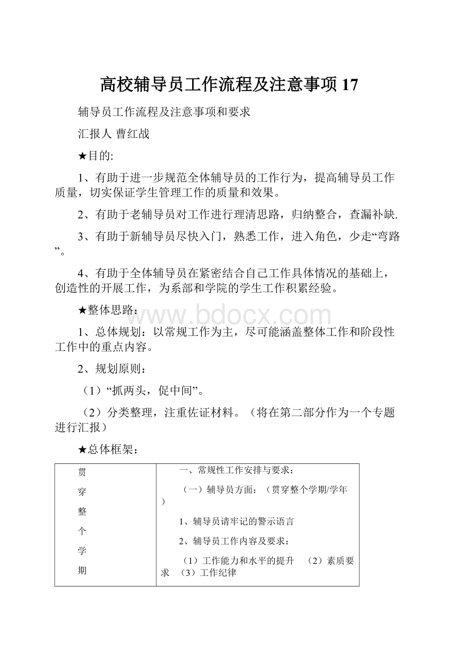 高校辅导员工作流程及注意事项17.docx_第1页