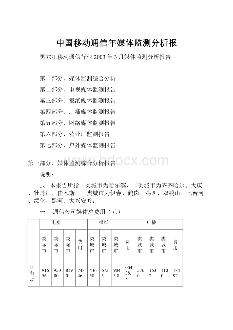 中国移动通信年媒体监测分析报.docx