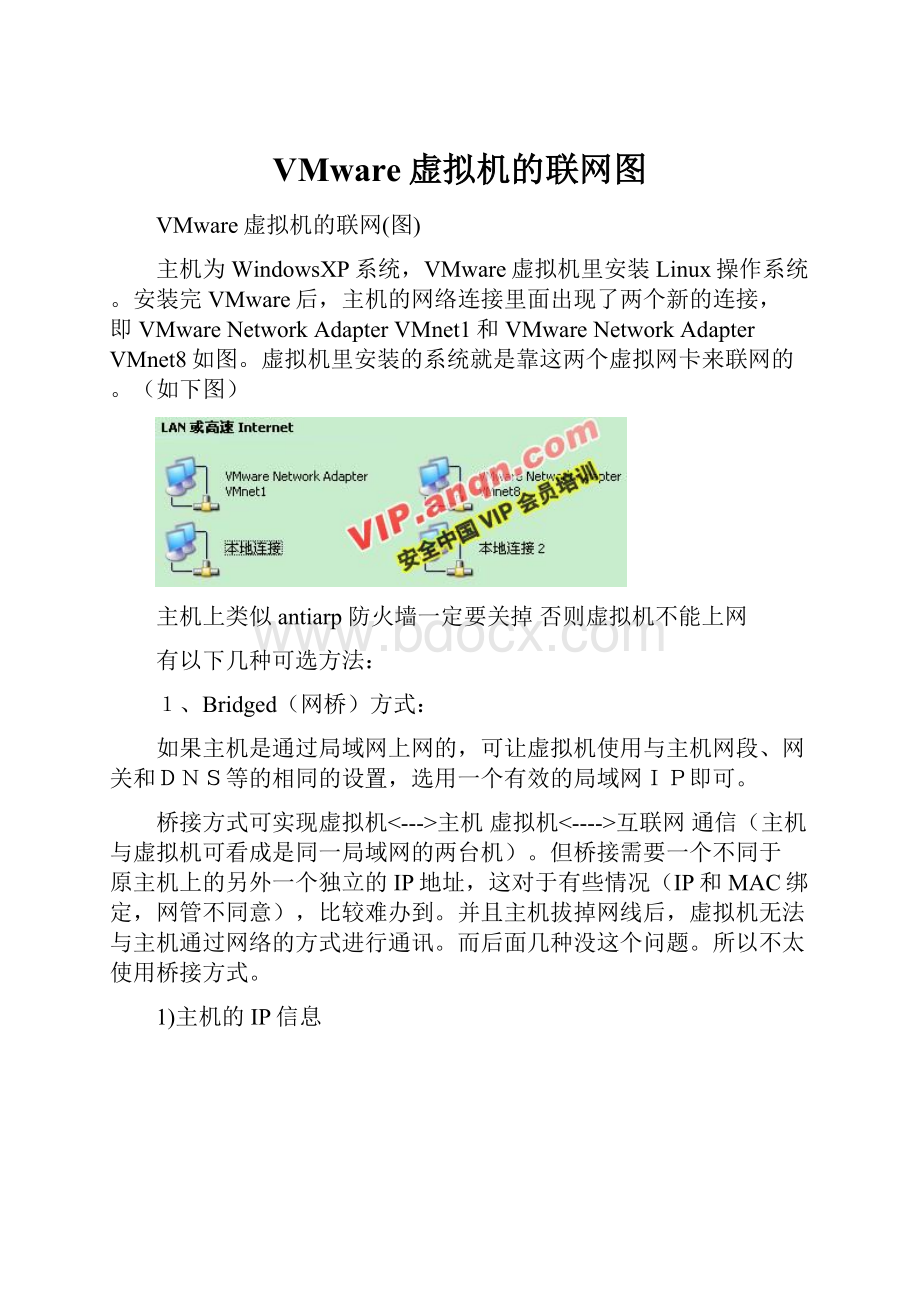 VMware虚拟机的联网图.docx