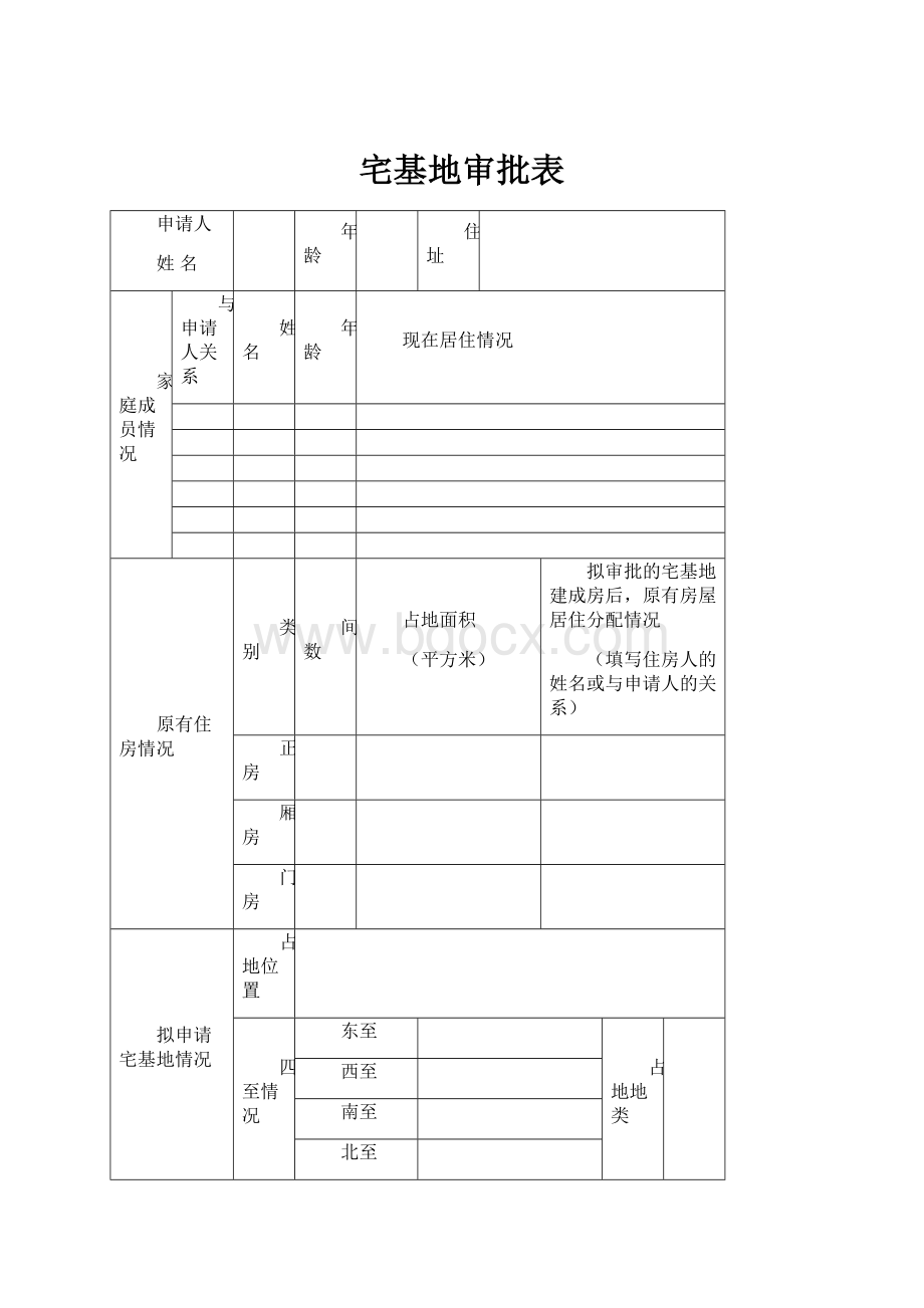 宅基地审批表.docx_第1页