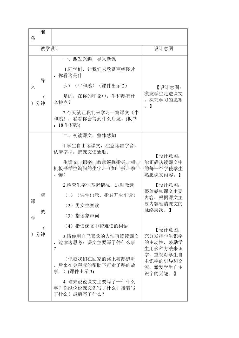 部编版四年级语文上册《牛和鹅》教案.docx_第2页