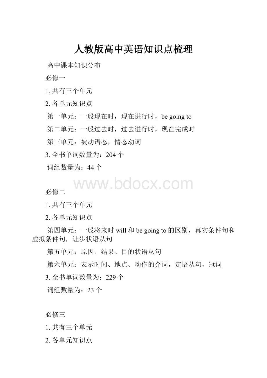 人教版高中英语知识点梳理.docx