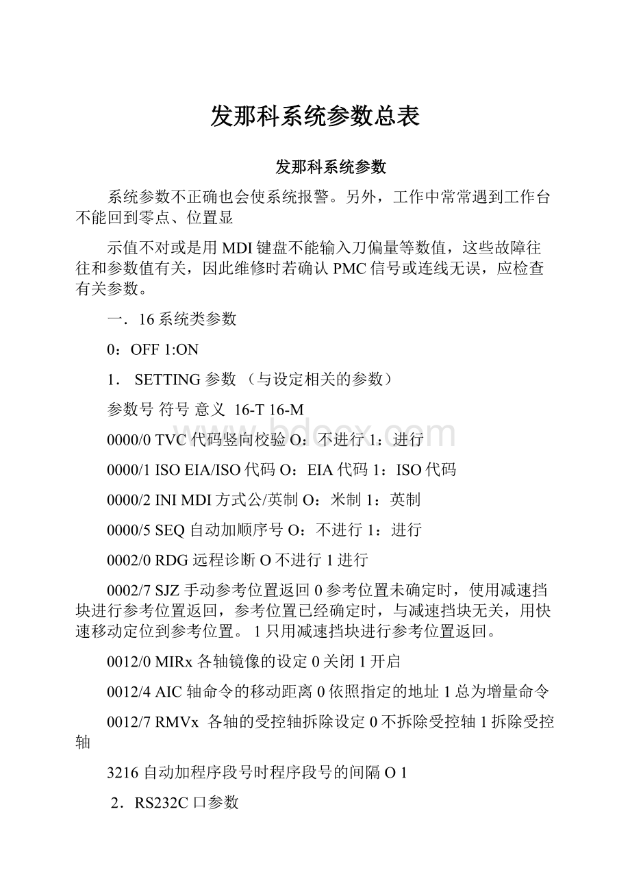 发那科系统参数总表.docx