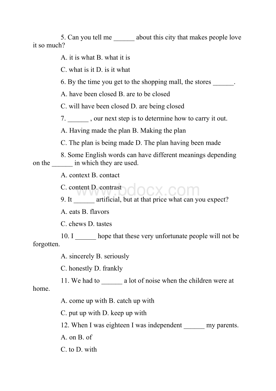 自学考试历年试题自学考试综合英语二试题复习参考资料.docx_第2页