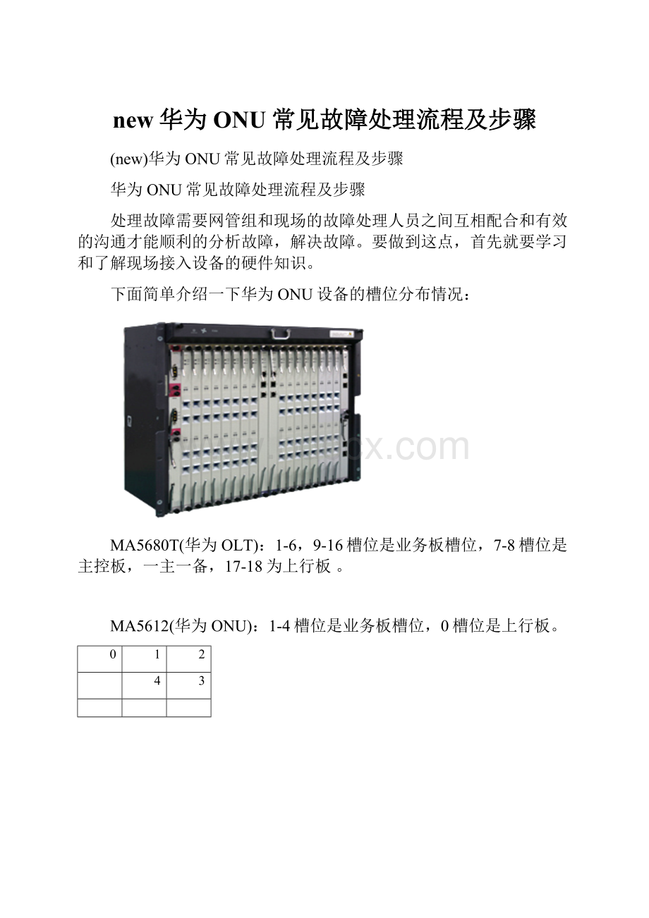 new华为ONU常见故障处理流程及步骤.docx