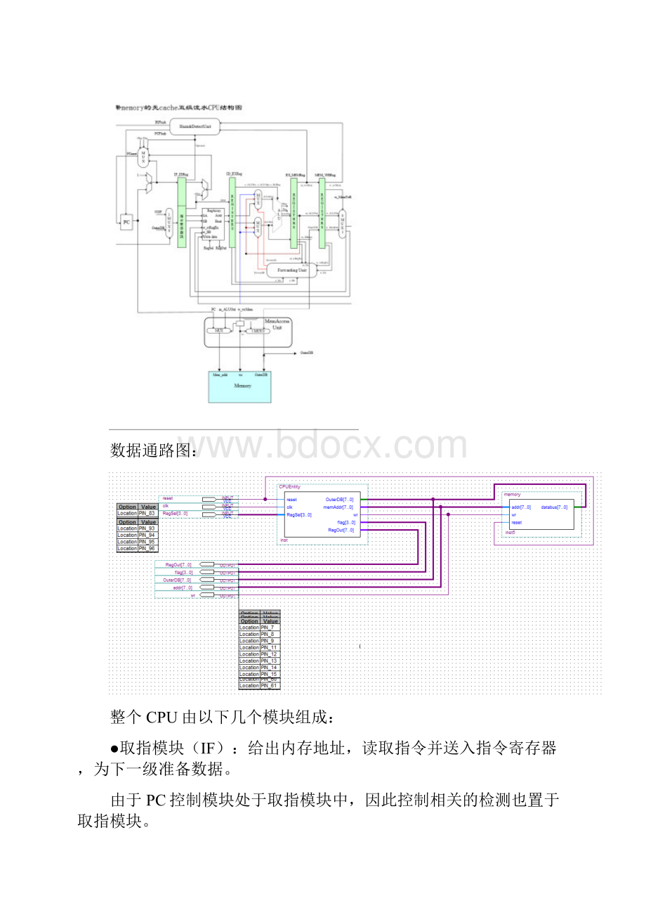 Word版可编辑级流水无cacheCPU实验计算机组成原理课程设计报告精心整理doc.docx_第3页