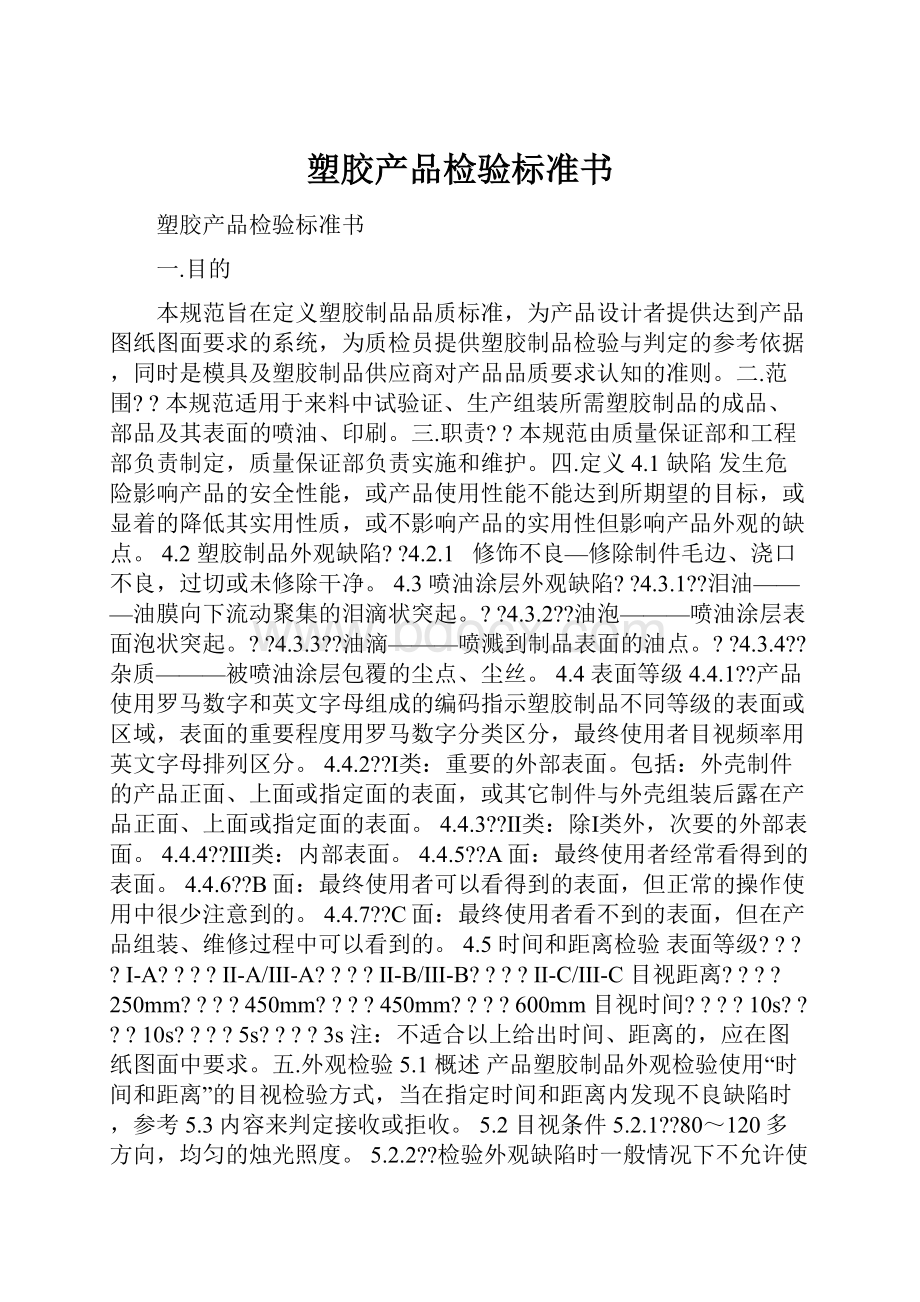 塑胶产品检验标准书.docx_第1页