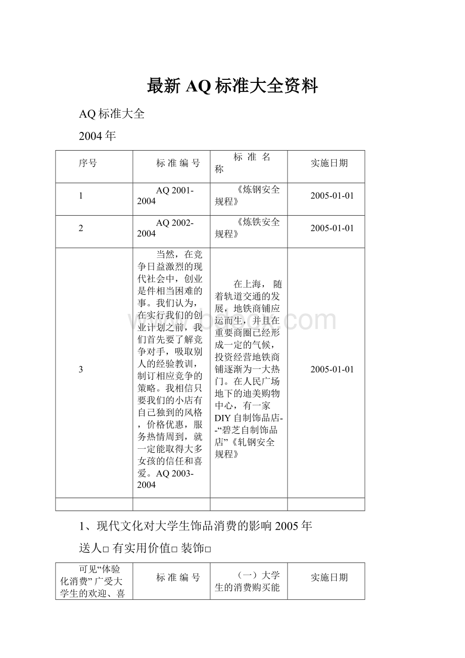 最新AQ标准大全资料.docx