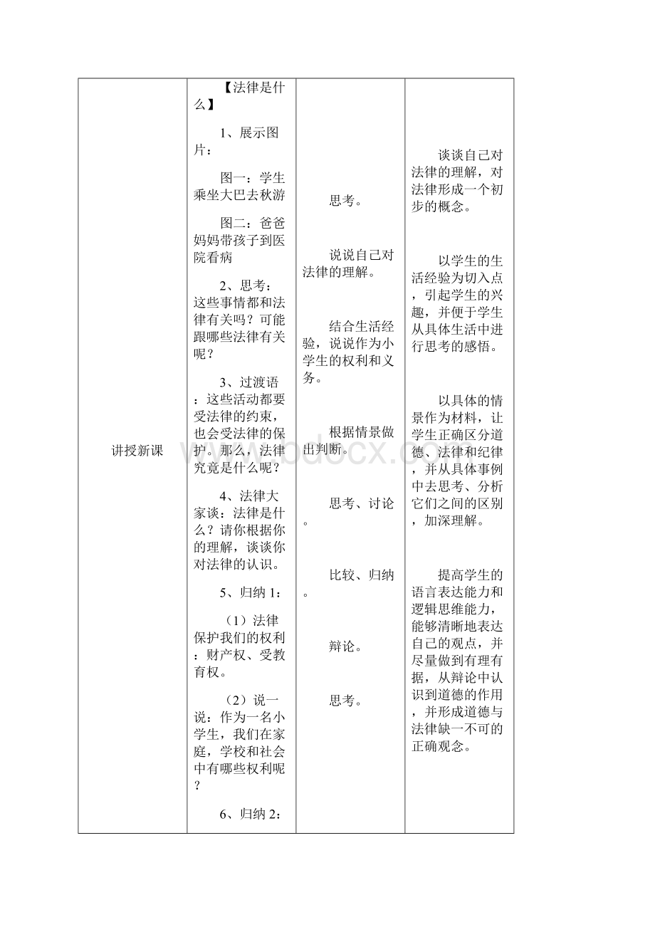 人教部编版六年级道德与法制上册1《感受生活中的法律》教学设计教案.docx_第2页