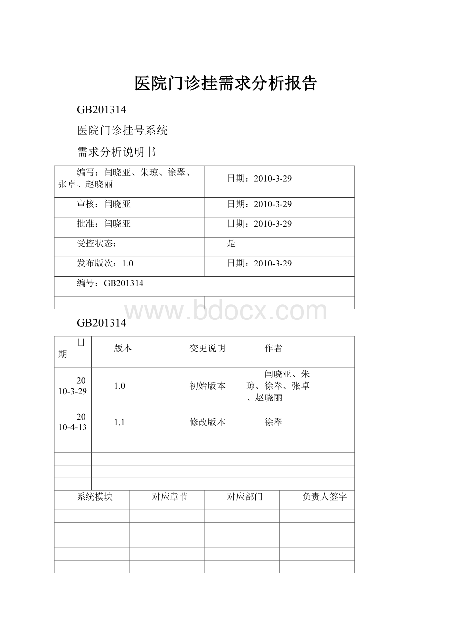 医院门诊挂需求分析报告.docx_第1页