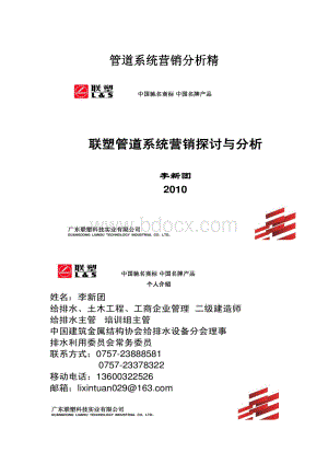 管道系统营销分析精.docx