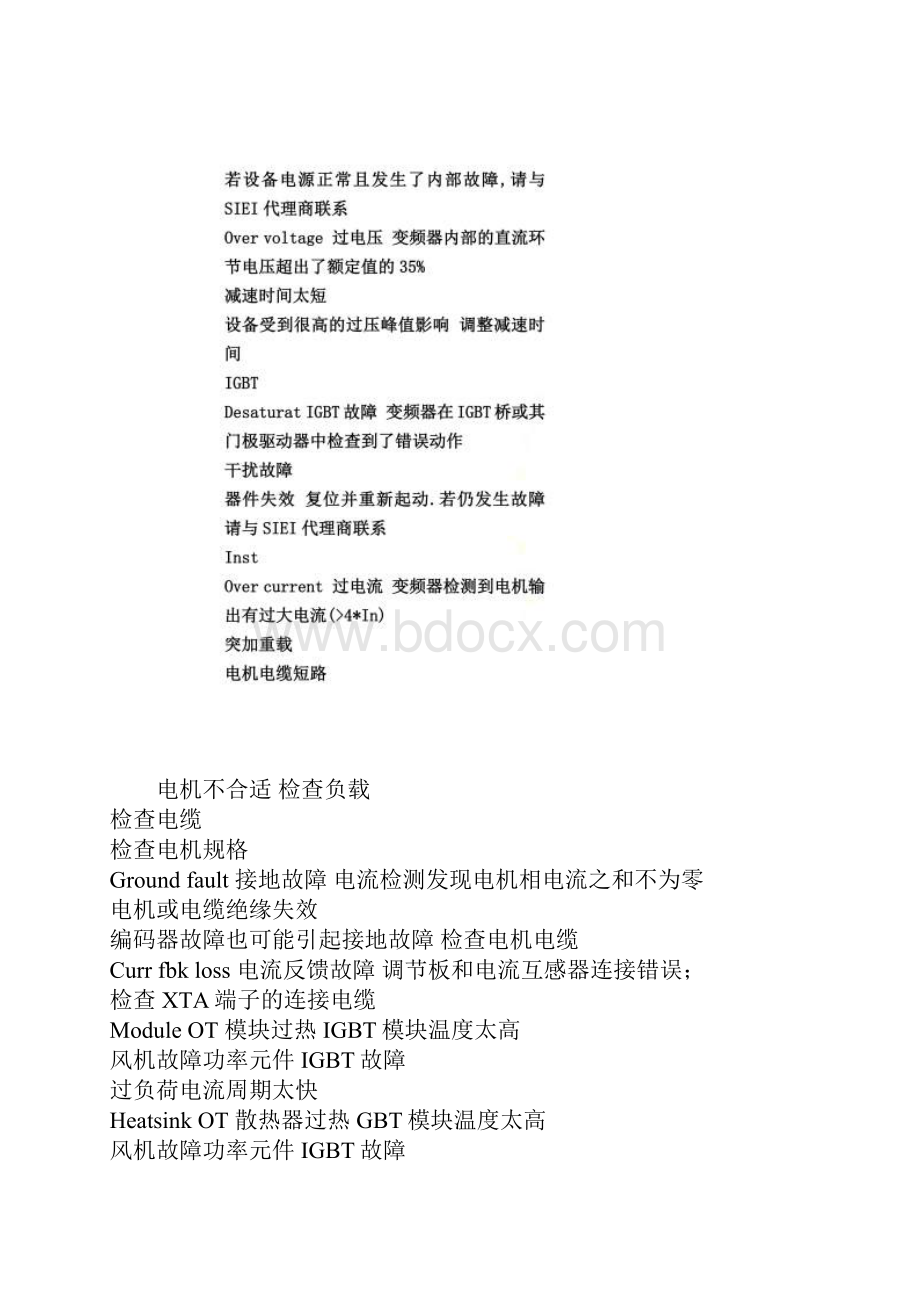 西子奥的斯电梯西威变频器故障代码及门机故障代码调试.docx_第3页