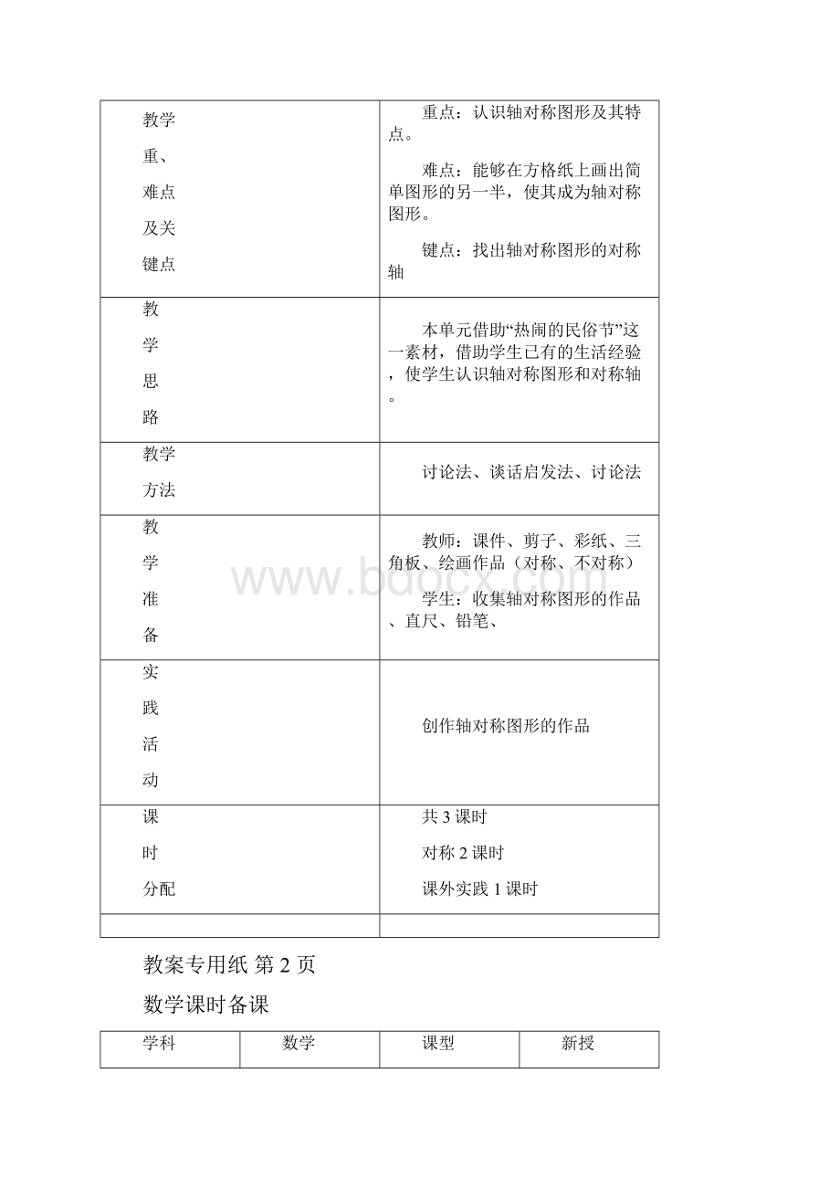 青岛版三年级下册数学二单元备课.docx_第2页