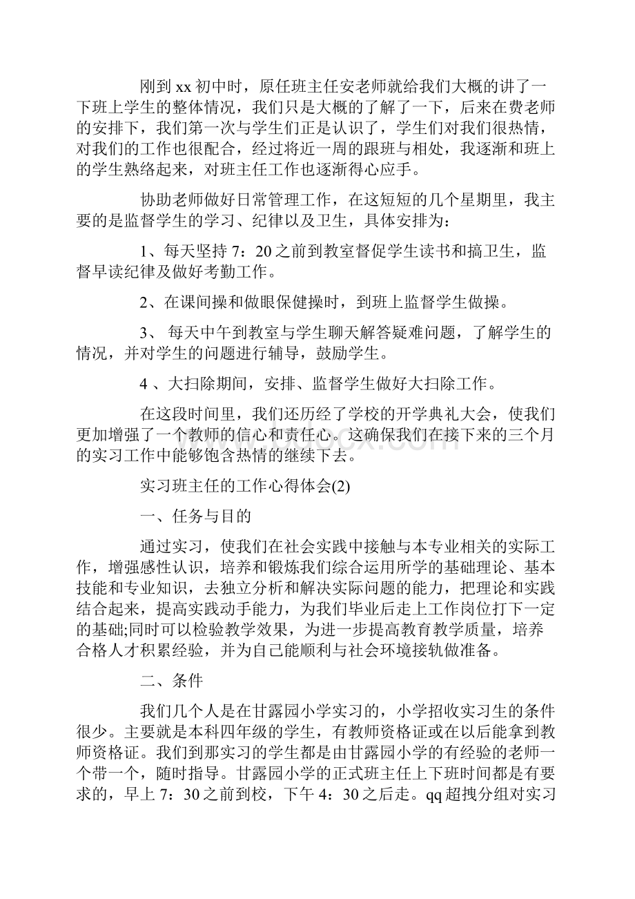 实习班主任的工作心得体会5篇.docx_第2页