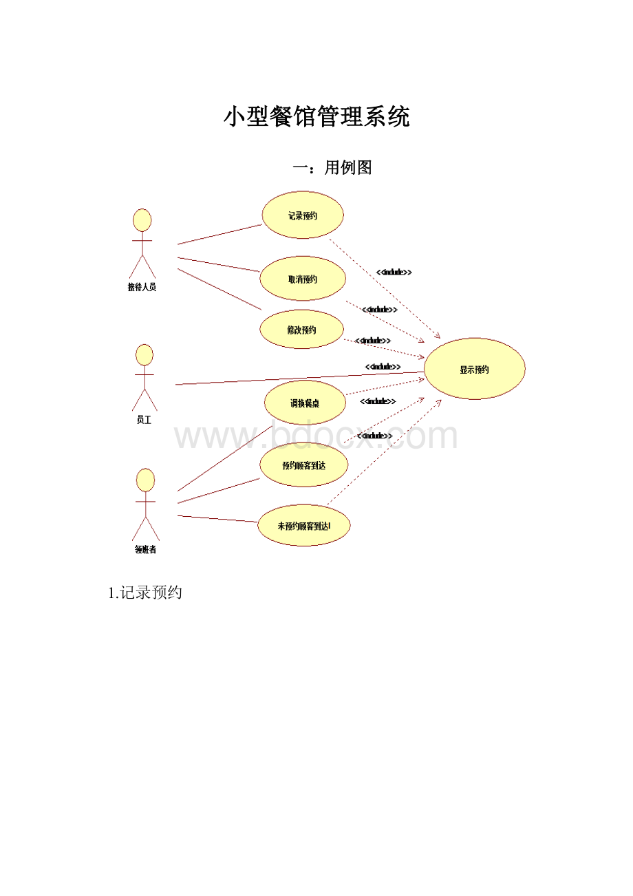 小型餐馆管理系统.docx_第1页