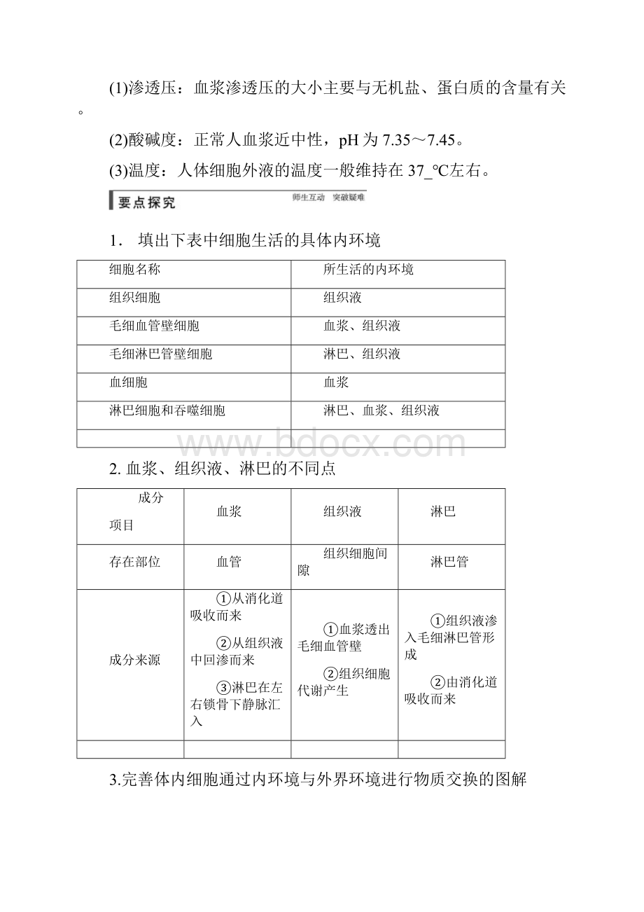 届高考生物一轮总复习精品讲义 第25讲 人体的内环境与稳态 新人教版.docx_第2页