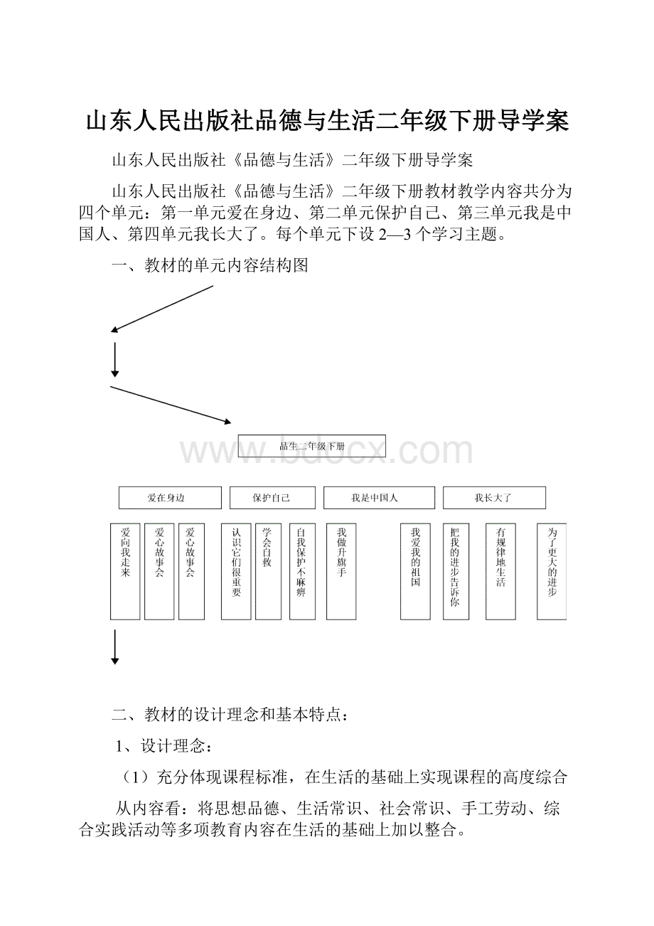 山东人民出版社品德与生活二年级下册导学案.docx