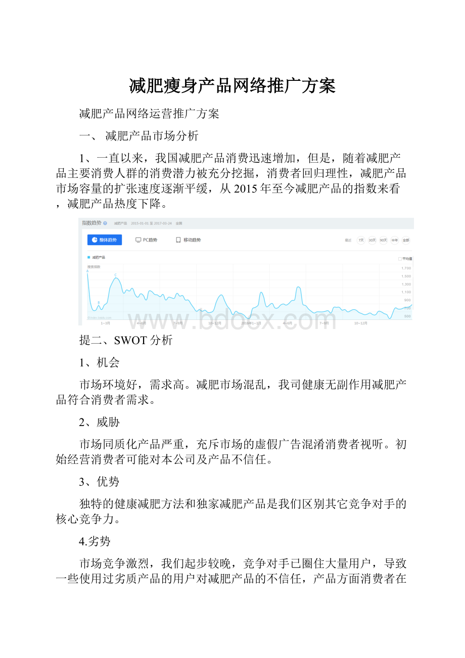 减肥瘦身产品网络推广方案.docx