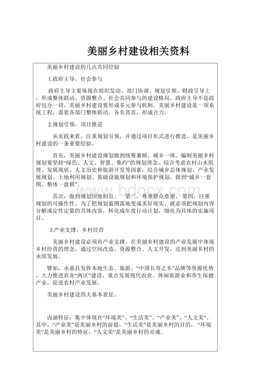 美丽乡村建设相关资料.docx_第1页