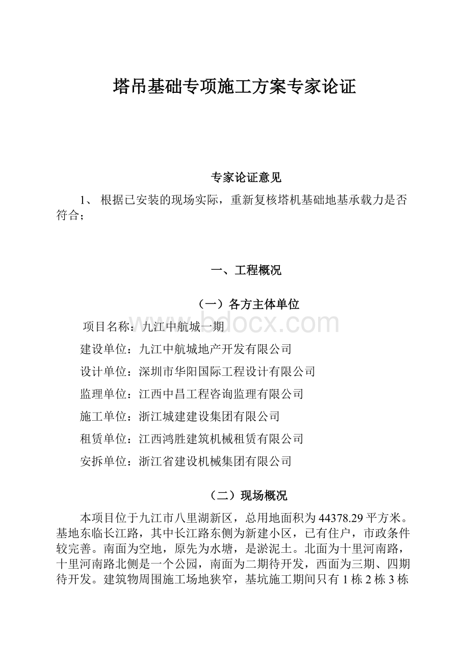 塔吊基础专项施工方案专家论证.docx