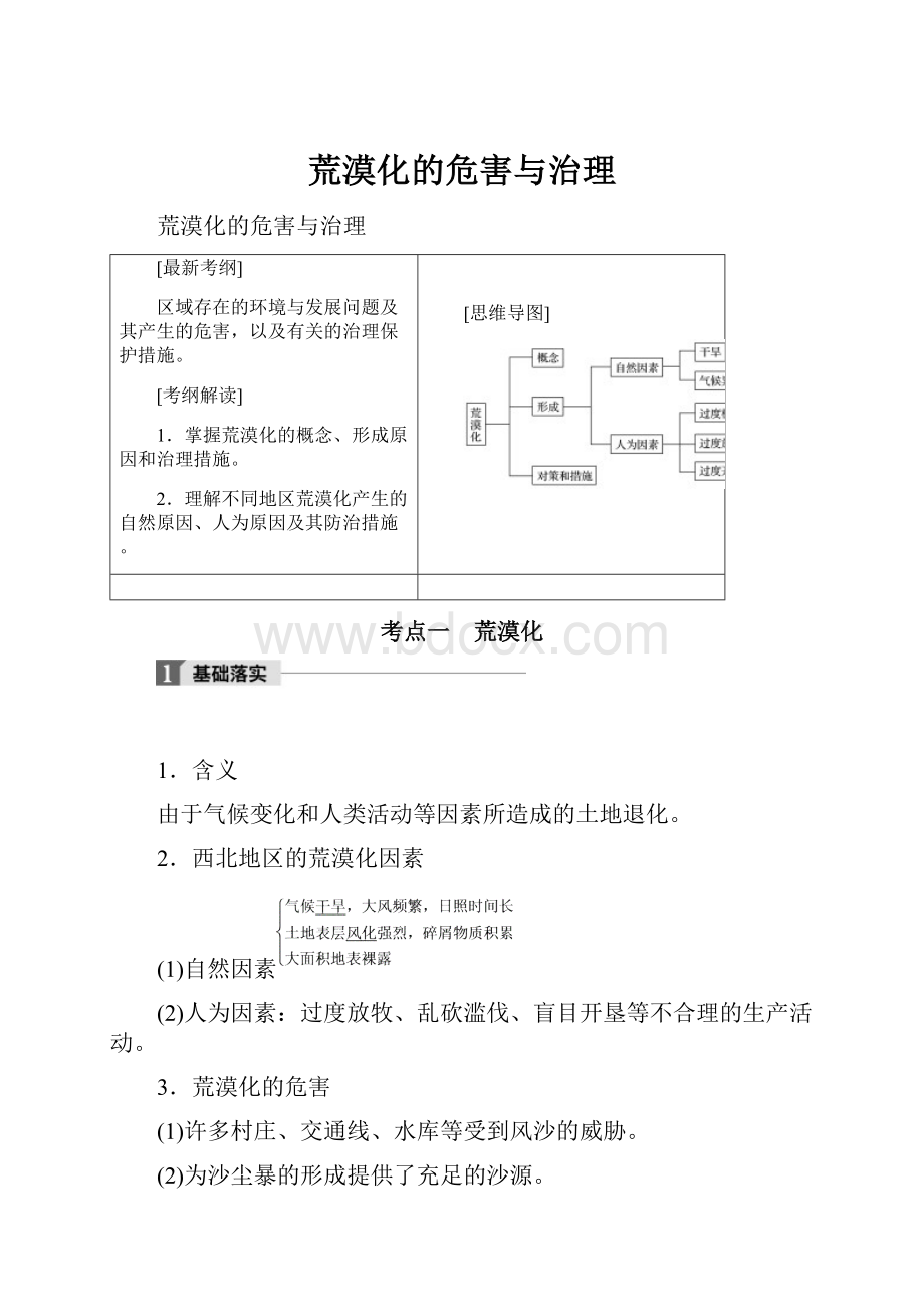 荒漠化的危害与治理.docx