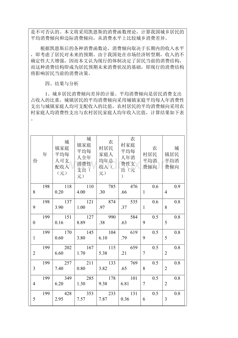 我国城镇居民和农村居民消费差异实证研究.docx_第3页