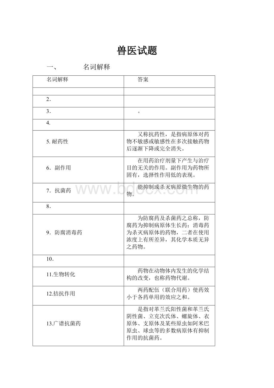 兽医试题.docx_第1页