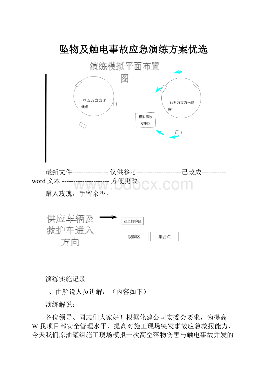 坠物及触电事故应急演练方案优选.docx_第1页