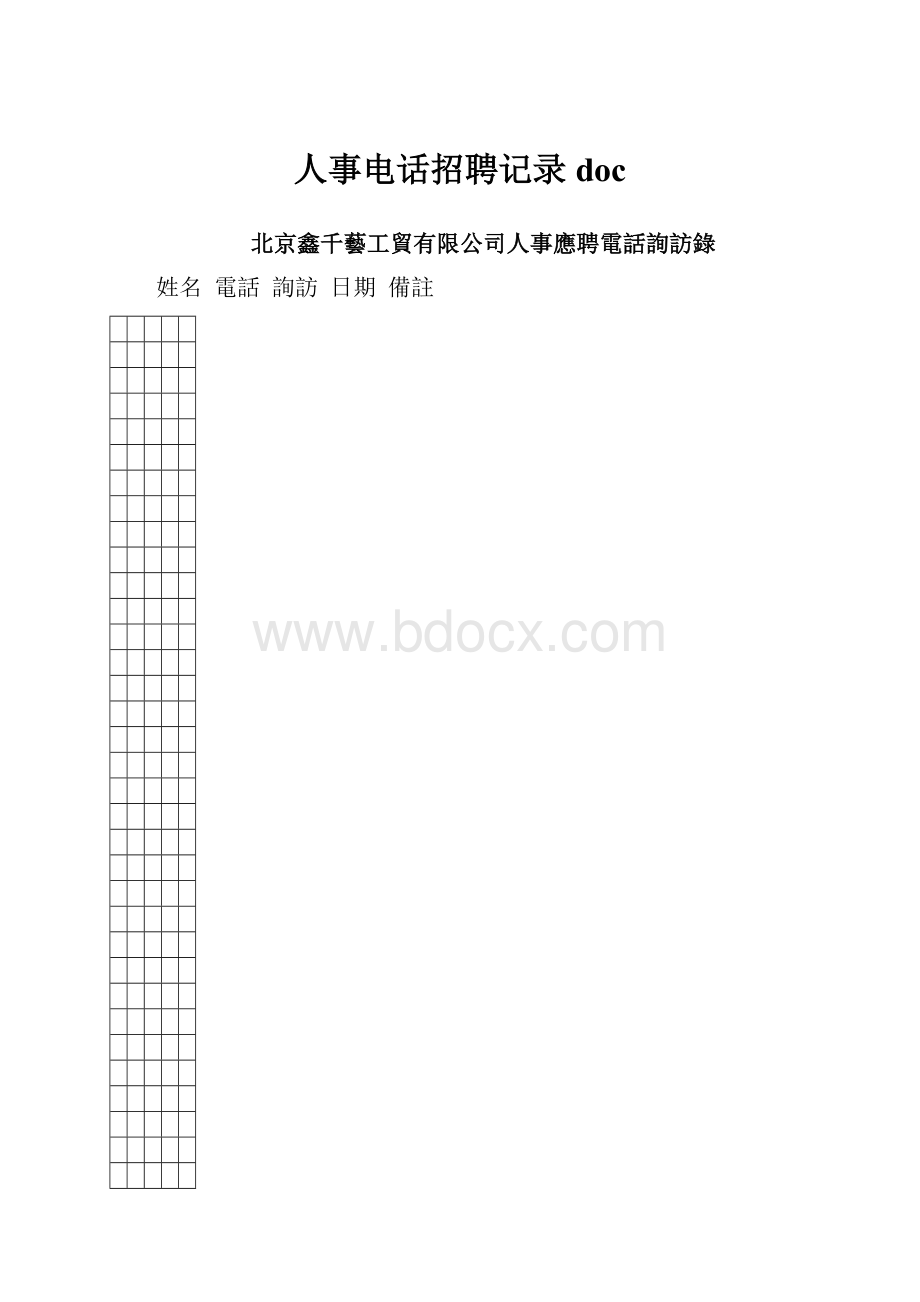 人事电话招聘记录doc.docx