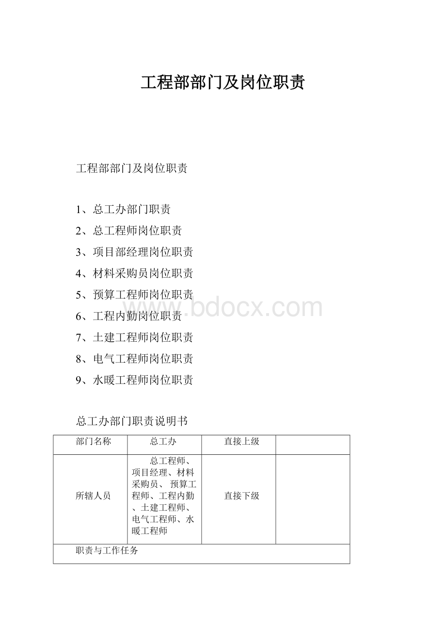 工程部部门及岗位职责.docx