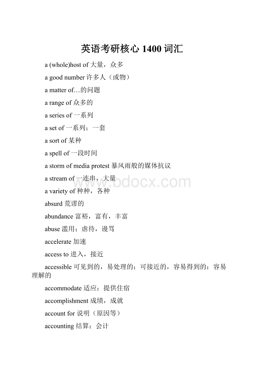 英语考研核心1400词汇.docx_第1页